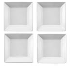 Conjunto 4 Pratos Fundo 21x21cm Quartier White - Oxford