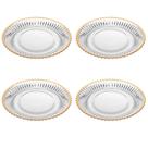 Conjunto 4 Pratos para Sobremesa em Cristal com Fio de Ouro Imperatriz 20cm Wolff