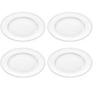 Conjunto 4 Pratos Rasos de Jantar em Cristal Wolff Pearl 28cm Transparente com Borda