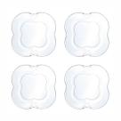 Conjunto 4 Pratos Sobremesa de Vidro Butterfly 17 cm - Wolff