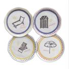 Conjunto 4 Pratos Sobremesa Ø20cmSummer Cerâmica Scalla