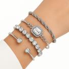 Conjunto 4 Pulseiras Femininas Dourada Prata Banhada Bracelete Joias