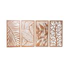 Conjunto 4 Quadro Grande Folhas Decorativo Escultura Parede Conjunto 4 Quadro Grande Folhas Decorativo Escultura Parede