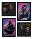 Conjunto 4 Quadros Macacos Arte Swag Ice Trapstar