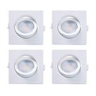 Conjunto 4 Spot Led Quadrado Embutir Alltop 7w Branco Frio Conjunto 4 Spot Led Quadrado Embutir Alltop 7w Branco Frio