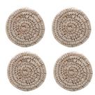 Conjunto 4 Suporte Porta Copos de Fibra Natural Braid Bolacha 10cm Lyor