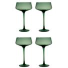 Conjunto 4 Taça Cristal Verde Drink Moderna Luxo 310Ml