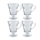 Conjunto 4 Taças P/ Cappuccino Lines Butterfly 240ml Vidro - Wolff