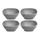 Conjunto 4 Tigela Bowl De Bambu Ecologico Quadrada Para Sobremesa 250ml 11x4,5cm