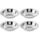 Conjunto 4 Tigelas Fundas Redondas 14cm Bowls em Aço Inox 225ml Hercules Prata