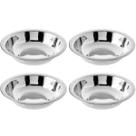 Conjunto 4 Tigelas Fundas Redondas 14cm Bowls em Aço Inox 225ml Hercules Prata