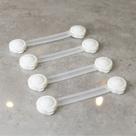 Conjunto 4 Travas de Segurança 13,5cm x 3,5cm x 1,5cm Branco Plástico - Lyor