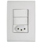 Conjunto 4" X 2" de 2 Interruptores Simples + 1 Tomada 2p+t 10a 250v - Tramontina Conjunto 4" X 2" de 2 Interruptores Simples + 1 Tomada 2p+t 10a 250v - Tramontina
