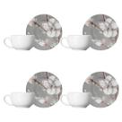 Conjunto 4 Xicaras Chá C/pires Sakura Alleanza 200 ML
