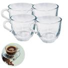 Conjunto 4 Xicaras Chique 150ML Para Cha Cafe Vidro Resistente Conjunto 4 Xicaras Chique 150ML Para Cha Cafe Vidro Resistente