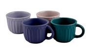 Conjunto 4 xicaras de cafe ceramica in gift box karela 60ml 4104