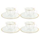 Conjunto 4 Xícaras De Café Com Pires 65 Ml Conjunto 4 Xícaras De Café Com Pires 65 Ml