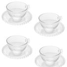Conjunto 4 Xícaras de Chá c/ Pires Pearl Wolff 180 ml