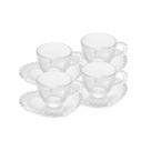 Conjunto 4 Xícaras de Chá Com Pires Coração Pearl 180ml