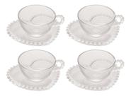 Conjunto 4 Xicaras De Cha Wolff Pearl C Pires Coração 180ml Conjunto 4 Xicaras De Cha Wolff Pearl C Pires Coração 180ml