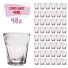 Conjunto 48 Copos Shot Vidro Tequila Cachaça Dose 45ml Bar