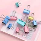 Conjunto 48 Prendedores de Papel Grampo Clips Coloridos Kit Escritório Office Escolar 25mm/32mm/41mm