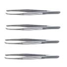 Conjunto 4un pinça de sobrancelha inox diagonal firme