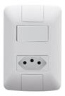 Conjunto 4x2 1 Interruptor 6a 250v 1 Tomada 2p+t Tramontina Cor Branco Conjunto 4x2 1 Interruptor 6a 250v 1 Tomada 2p+t Tramontina Cor Branco