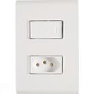 Conjunto 4X2 - 1 INTERRUPTOR SIMPLES + 1 TOMADA 2P + T 20A 250V~