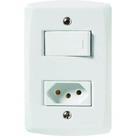 Conjunto 4x2 1 Interruptor Simples 10 A 250 V 1 Tomada 2p+t 20 A 250 V Tramontina Lux2