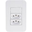 Conjunto 4x2 1 Interruptor Simples 10A 250V e 2 Tomadas 2P+T 10 A 250 V Tramontina Tablet Branco