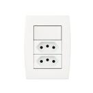 Conjunto 4x2 1 Interruptor Simples e 2 Tomadas 10A