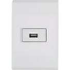 Conjunto 4x2 1 Tomada USB 1,5 A Bivolt Tramontina Liz Branco