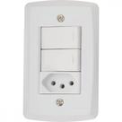 Conjunto 4x2 2 Interruptores Paralelos 10 A 250 V e 1 Tomada 2P+T 20 A 250 V Tramontina Lux2 Branco