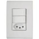 Conjunto 4x2 2 Interruptores Simples 10 A 250 V 1 Tomada 2p+t 10 A 250 V Tramontina Liz