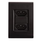Conjunto 4x2 2 Tomadas 20A 250V Preto Liz - Tramontina Conjunto 4x2 2 Tomadas 20A 250V Preto Liz - Tramontina