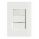 Conjunto 4x2 3 Interruptores Simples 10 A 250 V Tramontina Giz Branco
