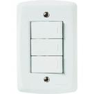 Conjunto 4x2 3 Interruptores Simples 10 A 250 V Tramontina Lux2 Branco