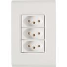 Conjunto 4x2 3 Tomadas 2p+t 20 A 250 V Tramontina Liz Branco