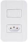 Conjunto 4x2 com 1 Interruptor Paralelo 10 A 250 V e 1 Tomada 2P+T 10 A 250 V Tramontina Tablet Bran