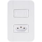 Conjunto 4x2 Com 1 Interruptor Paralelo 10 A 250 V E 1 Tomada 2p+t 20 A 250 V Tablet Bran