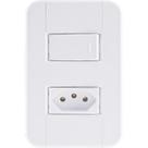 Conjunto 4x2 Com 1 Interruptor Simples 10 A 250 V E 1 Tomada 2p+t 10 A 250 V Tablet Branc