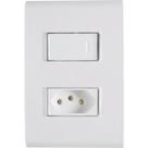 Conjunto 4x2 Com 1 Interruptor Simples 10 A 250 V E 1 Tomada 2p+T 10 A 250 V Tramontina Liz Branco