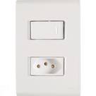 Conjunto 4x2 com 1 Interruptor Simples 10 A 250 V e 1 Tomada 2P+T 10 A 250 V Tramontina Liz Branco