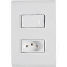 Conjunto 4x2 Com 1 Interruptor Simples 10 A 250 V E 1 Tomada 2p+T 10 A 250 V Tramontina Liz Branco