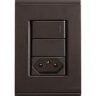 Conjunto 4x2 com 1 Interruptor Simples 10 a 250 V e 1 Tomada 2p+t 10 a 250 V Tramontina Liz Grafite Tramontina