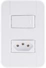 Conjunto 4x2 com 1 Interruptor Simples 10 A 250 V e 1 Tomada 2P+T 10 A 250 V Tramontina Tablet Branc