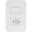 Conjunto 4x2 Com 1 Interruptor Simples 10 A 250 V E 1 Tomada 2p+t 20 A 250 V Tablet Branc
