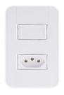 Conjunto 4x2 com 1 Interruptor Simples 10 A 250 V e 1 Tomada 2P+T 20 A 250 V Tramontina Tablet Branco