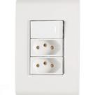 Conjunto 4x2 com 1 Interruptor Simples 10 A 250 V e 2 Tomadas 2P+T 10 A 250 V Tramontina Liz Branco